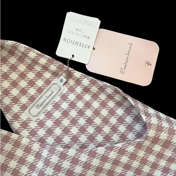 NWT Couture Brooch sz med Mauve Houndstooth Print Shift Dress - Picture 6 of 6